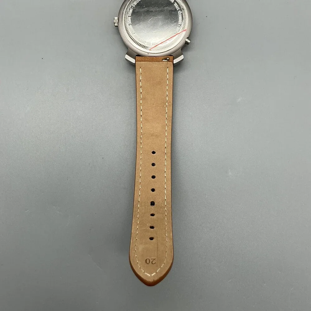 Vintage Swiss Army Lancer Mens Watch 39mm White Lume Leather Date New Battery
